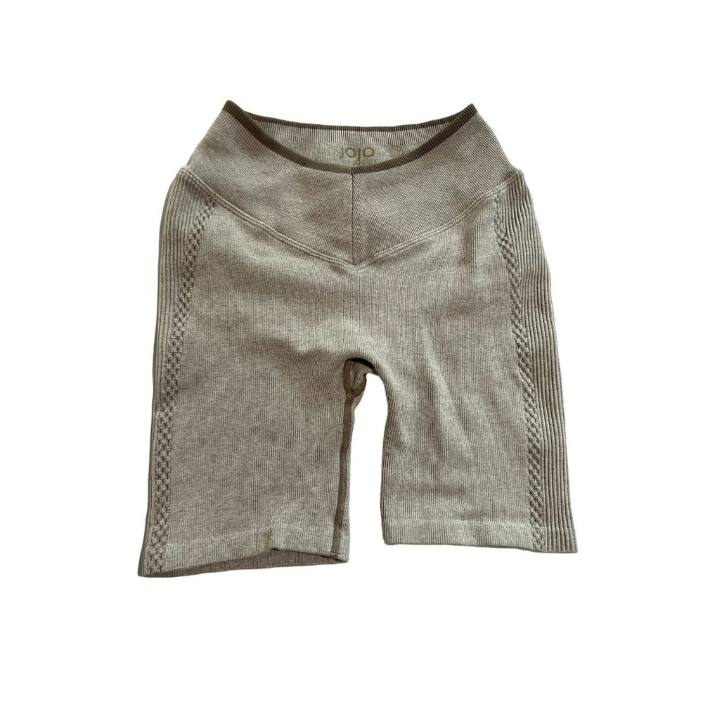 Seamless Ribbed Bike Shorts - Gray